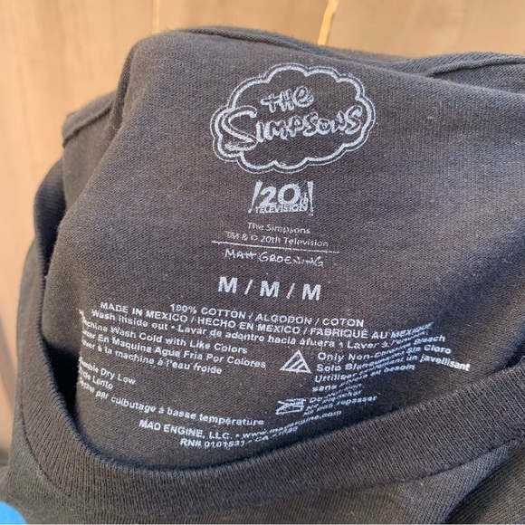 The Simpsons Black Skeleton Graphic Halloween T Shirt Size MEDIUM / D64 - Picture 4 of 4